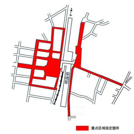 栗橋駅東西駅前とその周辺地図